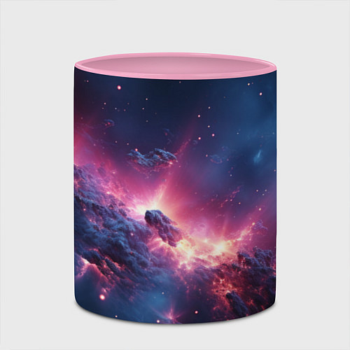 Кружка цветная Взрыв в космосе / 3D-Белый + розовый – фото 2