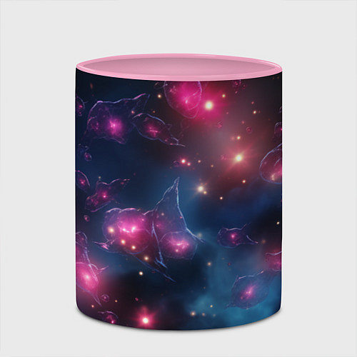 Кружка цветная Абстрактный космос фантастика / 3D-Белый + розовый – фото 2