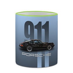 Кружка 3D Винтажный автомобиль Porsche, цвет: 3D-светло-зеленый кант — фото 2