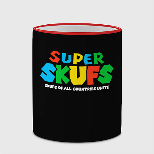 Кружка цветная Super skufs / 3D-Красный кант – фото 2