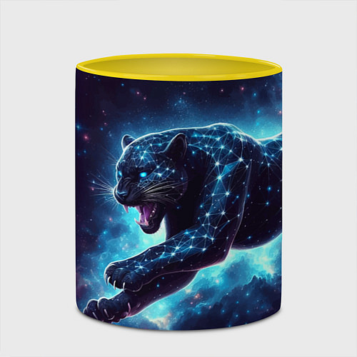 Кружка цветная Fantastic star panter - ai art fantasy / 3D-Белый + желтый – фото 2
