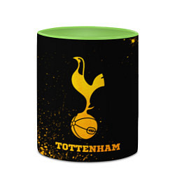 Кружка 3D Tottenham - gold gradient, цвет: 3D-белый + светло-зеленый — фото 2