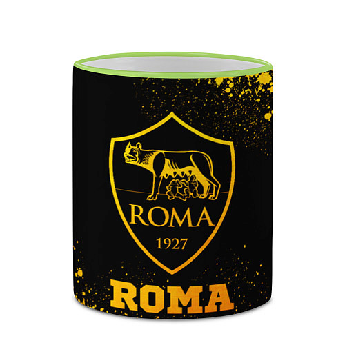 Кружка цветная Roma - gold gradient / 3D-Светло-зеленый кант – фото 2