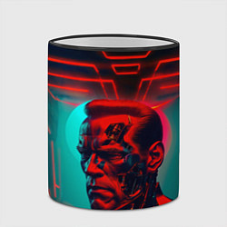 Кружка 3D Терминатор в красном свечении, цвет: 3D-черный кант — фото 2