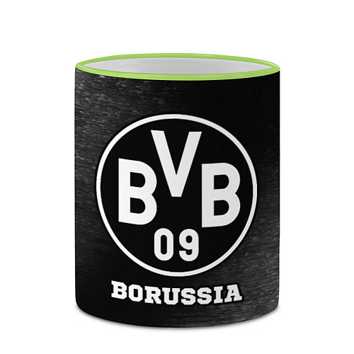 Кружка цветная Borussia sport на темном фоне / 3D-Светло-зеленый кант – фото 2