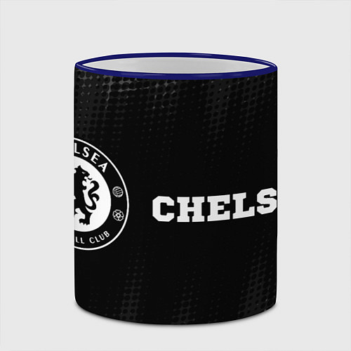 Кружка цветная Chelsea sport на темном фоне по-горизонтали / 3D-Синий кант – фото 2