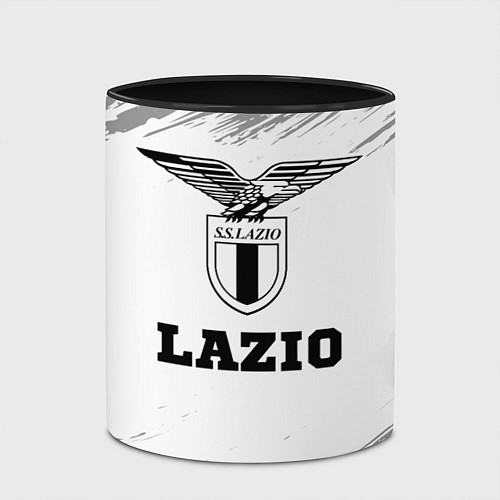 Кружка цветная Lazio sport на светлом фоне / 3D-Белый + черный – фото 2