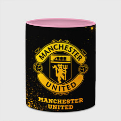 Кружка 3D Manchester United - gold gradient, цвет: 3D-белый + розовый — фото 2