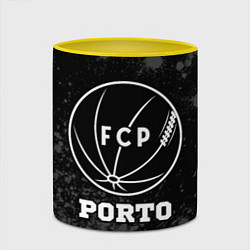 Кружка 3D Porto sport на темном фоне, цвет: 3D-белый + желтый — фото 2