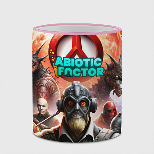 Кружка цветная Abiotic Factor атомные монстры / 3D-Розовый кант – фото 2