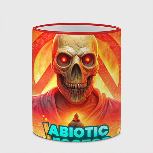 Кружка цветная Abiotic Factor horror skull / 3D-Красный кант – фото 2
