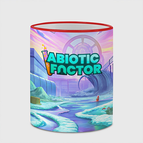 Кружка цветная Abiotic Factor world / 3D-Красный кант – фото 2