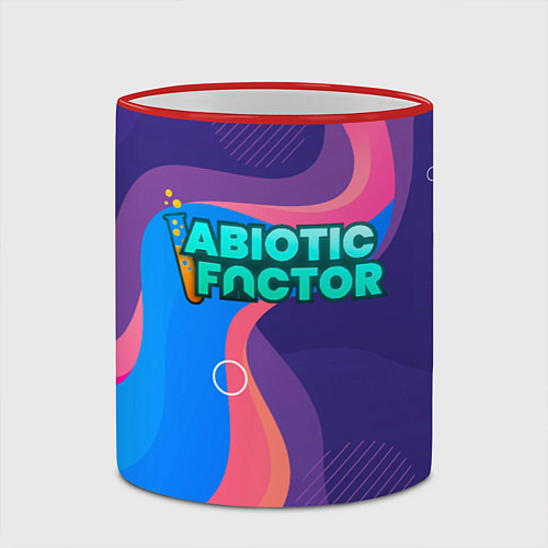 Кружка цветная Abiotic Factor яркие полосы / 3D-Красный кант – фото 2