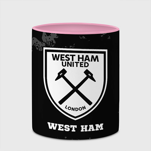 Кружка цветная West Ham sport на темном фоне / 3D-Белый + розовый – фото 2