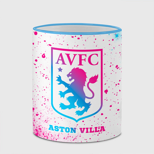Кружка цветная Aston Villa neon gradient style / 3D-Небесно-голубой кант – фото 2