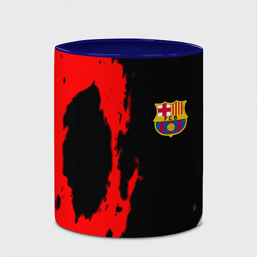 Кружка цветная Barcelona fc краски спорт / 3D-Белый + синий – фото 2