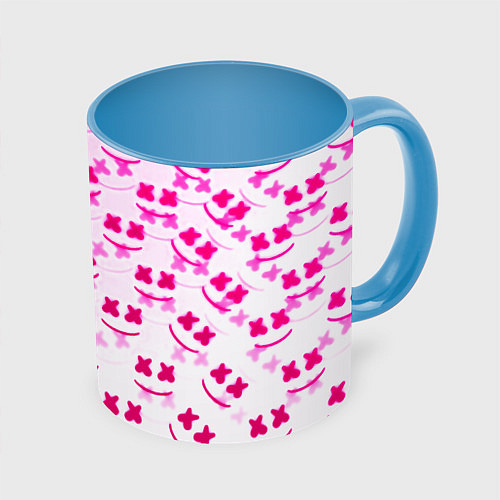Кружка цветная Marshmello pink colors / 3D-Белый + небесно-голубой – фото 1