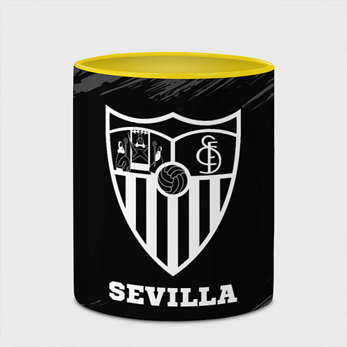 Кружка цветная Sevilla sport на темном фоне / 3D-Белый + желтый – фото 2