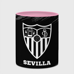 Кружка 3D Sevilla sport на темном фоне, цвет: 3D-белый + розовый — фото 2