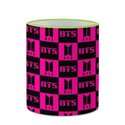 Кружка 3D BTS pattern pink logo, цвет: 3D-светло-зеленый кант — фото 2