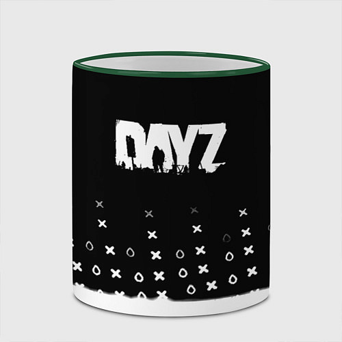 Кружка цветная Dayz game pattern logo / 3D-Зеленый кант – фото 2
