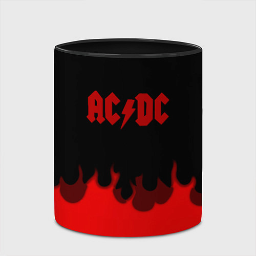 Кружка цветная AC DC fire rock steel / 3D-Белый + черный – фото 2