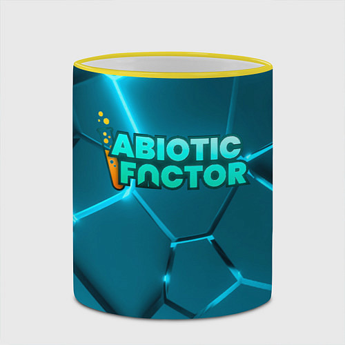 Кружка цветная Abiotic Factor logo neon / 3D-Желтый кант – фото 2