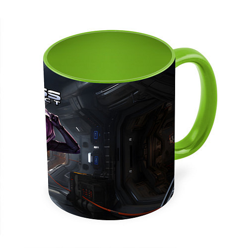 Кружка цветная Mass Effect ТалиЗора / 3D-Белый + светло-зеленый – фото 1