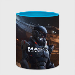 Кружка 3D Mass Effect game space, цвет: 3D-белый + небесно-голубой — фото 2