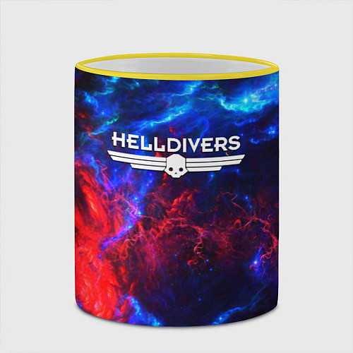 Кружка цветная Helldivers: Space Logo / 3D-Желтый кант – фото 2