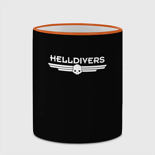 Кружка цветная Helldivers Logo / 3D-Оранжевый кант – фото 2