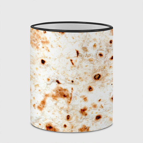 Кружка цветная Текстура светлого лаваша / 3D-Черный кант – фото 2