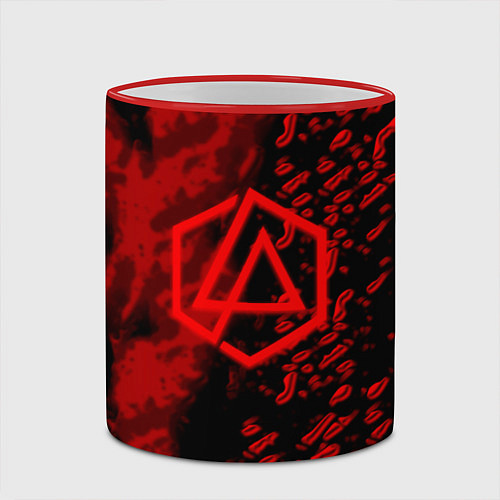 Кружка цветная Linkin park red logo / 3D-Красный кант – фото 2