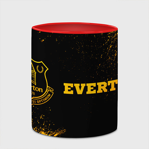 Кружка цветная Everton - gold gradient по-горизонтали / 3D-Белый + красный – фото 2