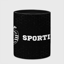 Кружка 3D Sporting sport на темном фоне по-горизонтали, цвет: 3D-белый + черный — фото 2