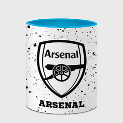Кружка 3D Arsenal sport на светлом фоне, цвет: 3D-белый + небесно-голубой — фото 2