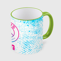 Кружка 3D PSG neon gradient style, цвет: 3D-светло-зеленый кант