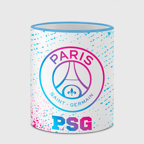 Кружка цветная PSG neon gradient style / 3D-Небесно-голубой кант – фото 2