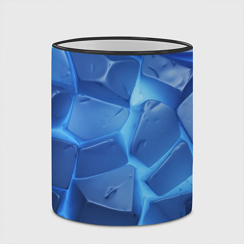 Кружка цветная Синие ледяные плиты с разломом / 3D-Черный кант – фото 2
