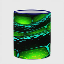 Кружка 3D Зеленая змеиная абстрактная текстура, цвет: 3D-синий кант — фото 2