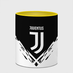 Кружка 3D Juventus sport geometry fc club, цвет: 3D-белый + желтый — фото 2