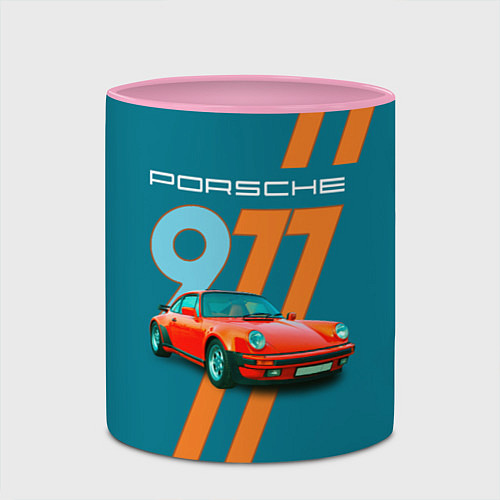 Кружка цветная Porsche 911 немецкий спорткар / 3D-Белый + розовый – фото 2
