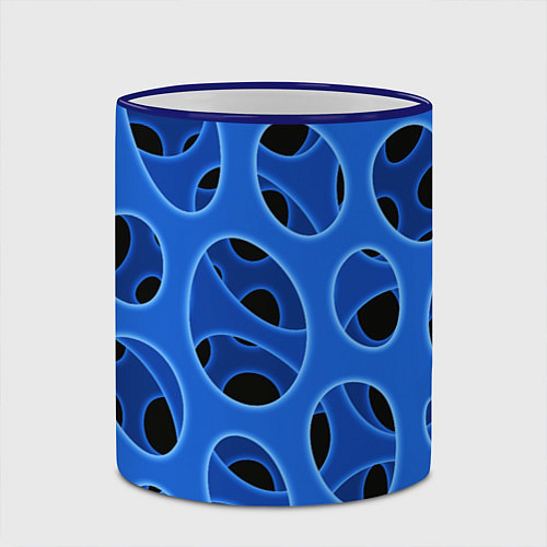 Кружка цветная Синяя мембрана с перфорацией / 3D-Синий кант – фото 2