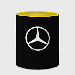 Кружка 3D Mercedes benz logo white, цвет: 3D-белый + желтый — фото 2