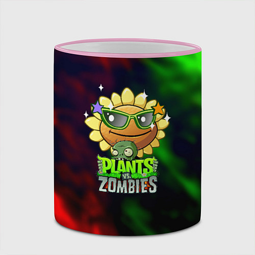 Кружка цветная Plants vs zombies огненный градиент / 3D-Розовый кант – фото 2