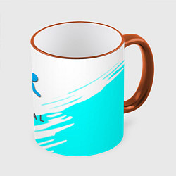Кружка 3D Portal краски текстура гейм, цвет: 3D-оранжевый кант