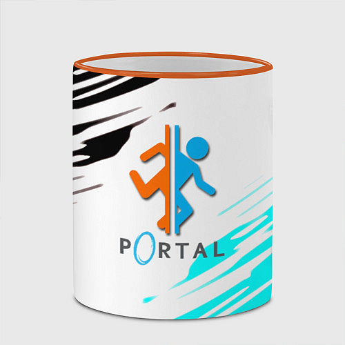 Кружка цветная Portal краски текстура гейм / 3D-Оранжевый кант – фото 2