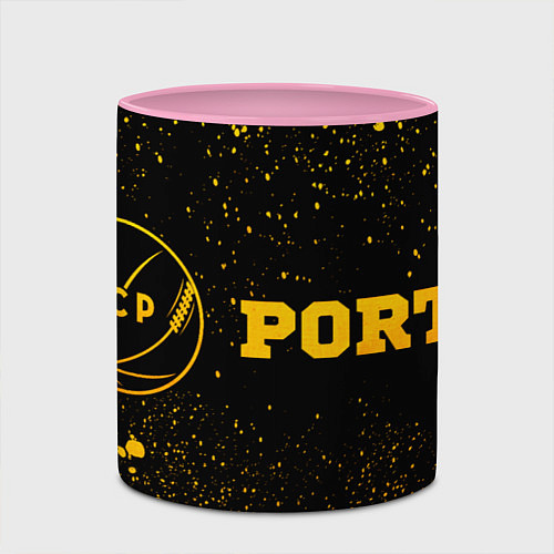 Кружка цветная Porto - gold gradient по-горизонтали / 3D-Белый + розовый – фото 2