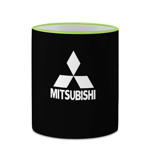 Кружка цветная Mitsubishi logo white / 3D-Светло-зеленый кант – фото 2