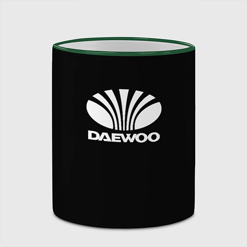 Кружка цветная Daewoo white logo / 3D-Зеленый кант – фото 2